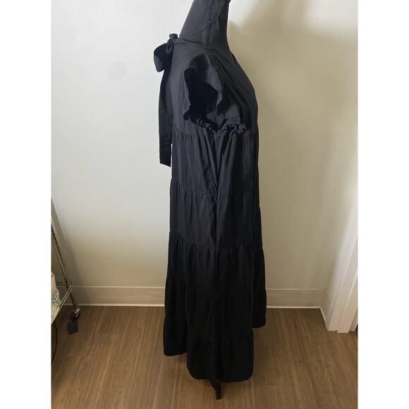 2.7 August Apparel Black Long Cotton Sundress Sz M - Picture 3 of 4